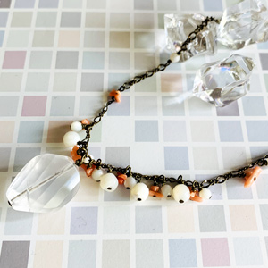ビーズアクセサリーキット ミルキークオーツネックレス