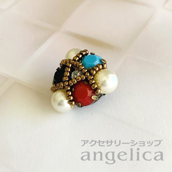 アクセサリーキット ハンドメイド クリスタルストーン・トライアングルブローチ