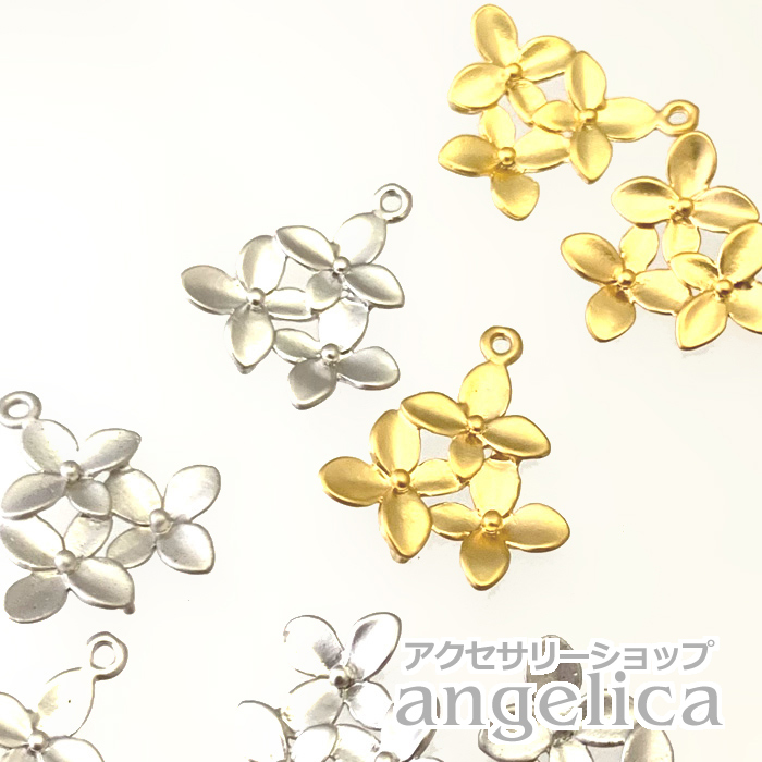 【アクセサリーパーツ コネクター チャーム マットゴールド マットシルバー デザイン 花	フラワー】